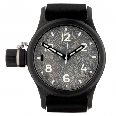 Часы АГАТ 195 Титан черный 46 мм циферблат Дамаск