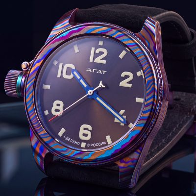 Часы АГАТ Катран титано-циркониевый дамаск
